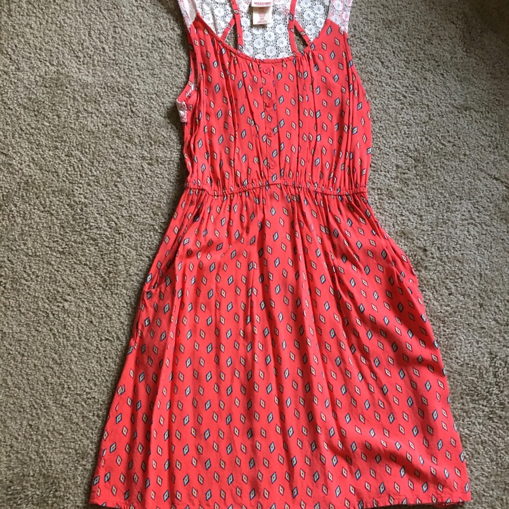Coral dress with pockets